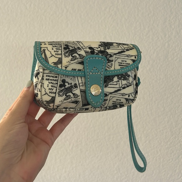 Dooney & Bourke Rare Disney Mickey Comic Strip Wristlet - EUC - Picture 12 of 12